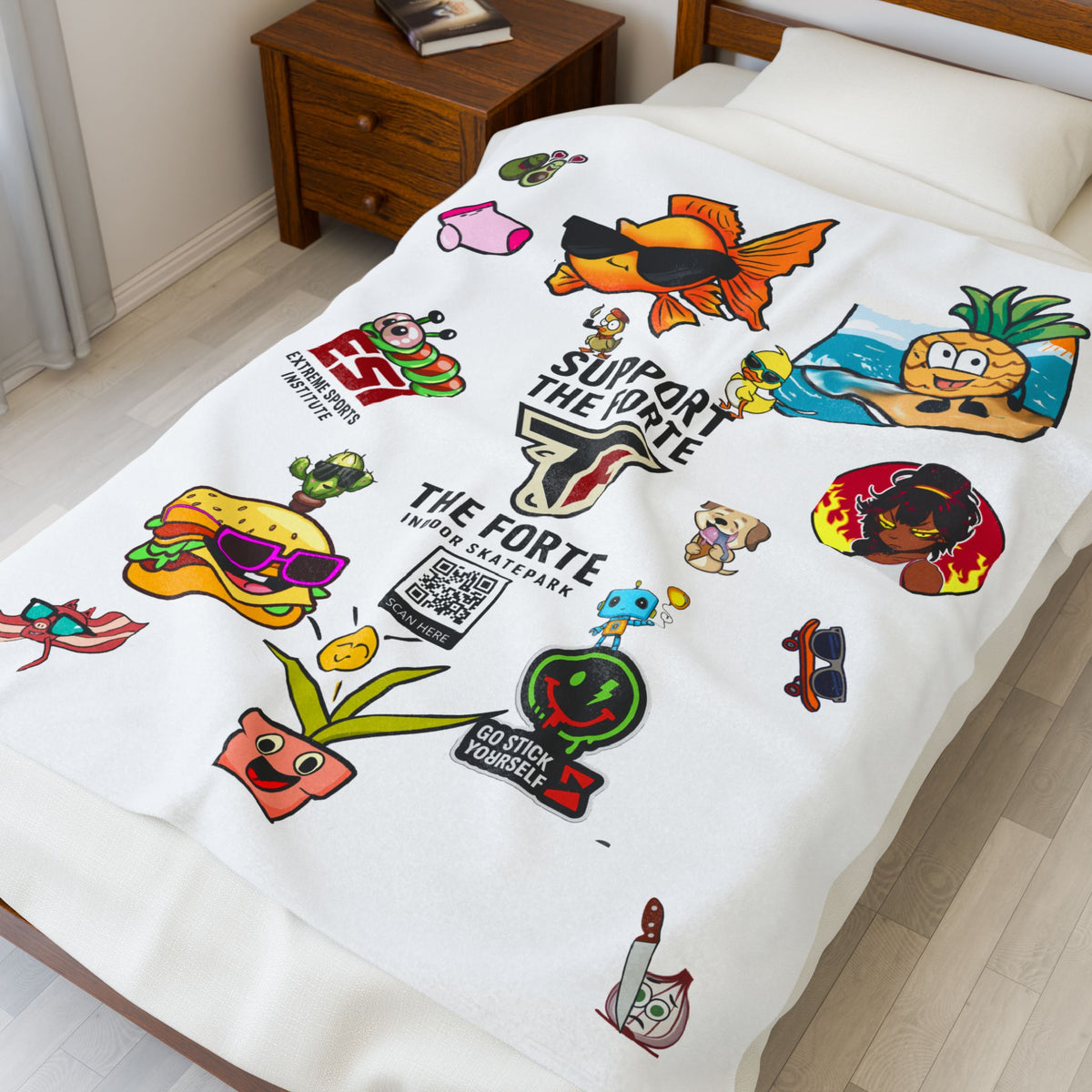 Sticker Bomb plush blanket