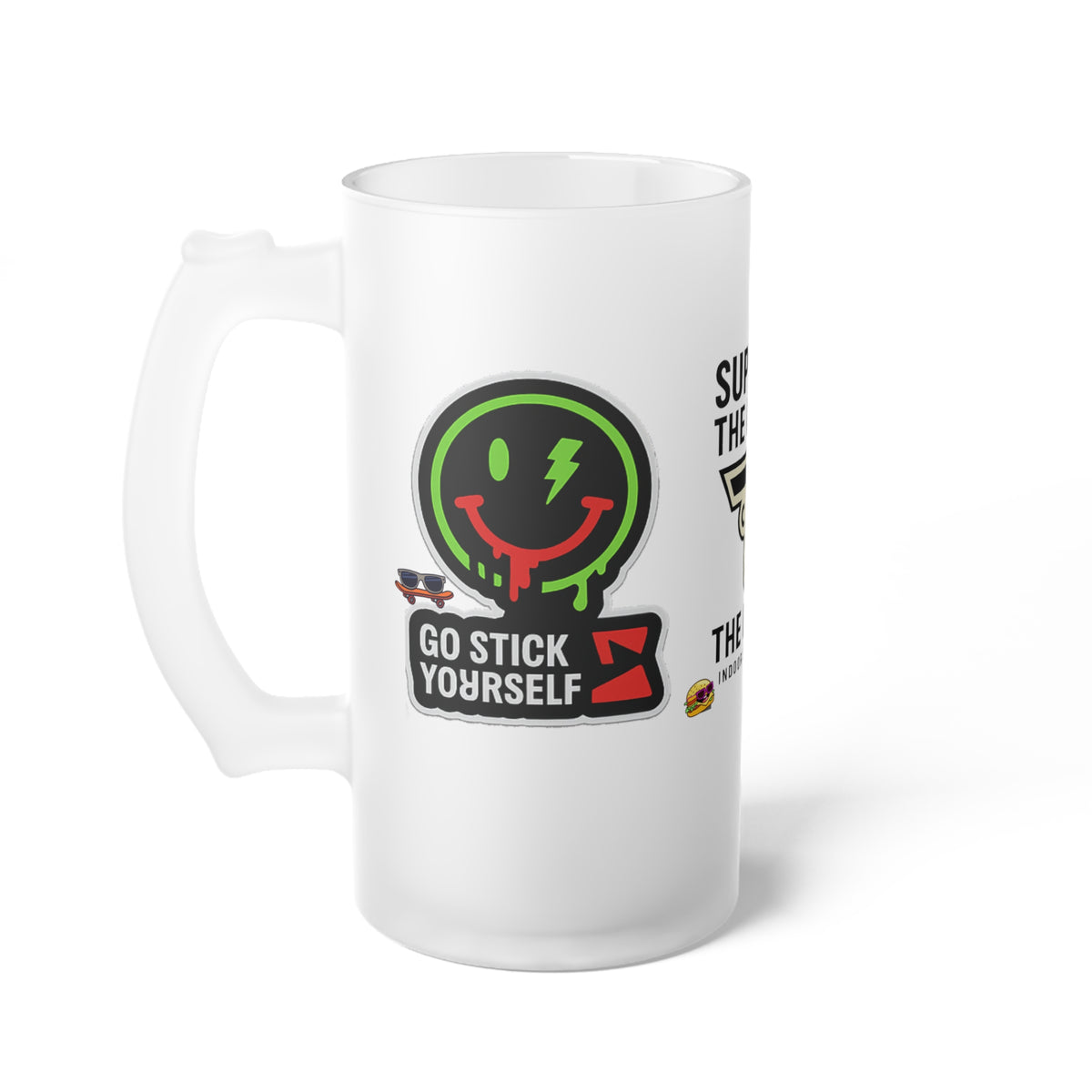 Support The Forte Frosted Glass Beer Mug