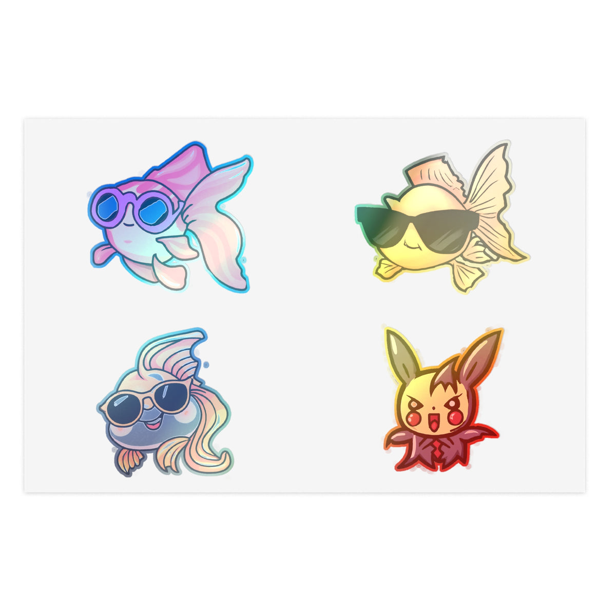 Cool gold fish Sticker Sheet