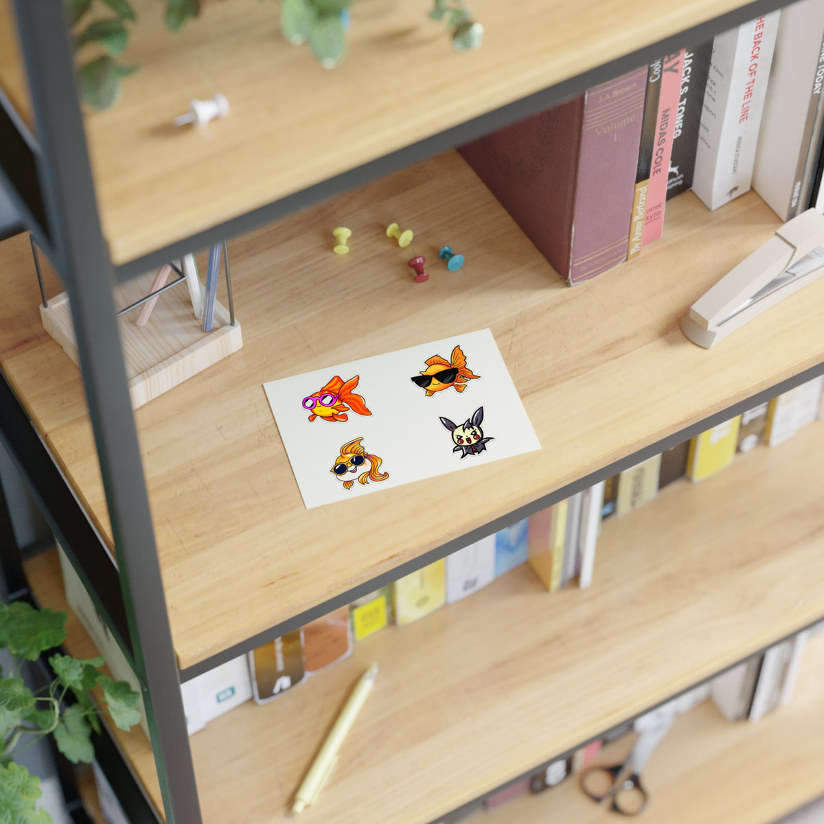 Cool gold fish Sticker Sheet