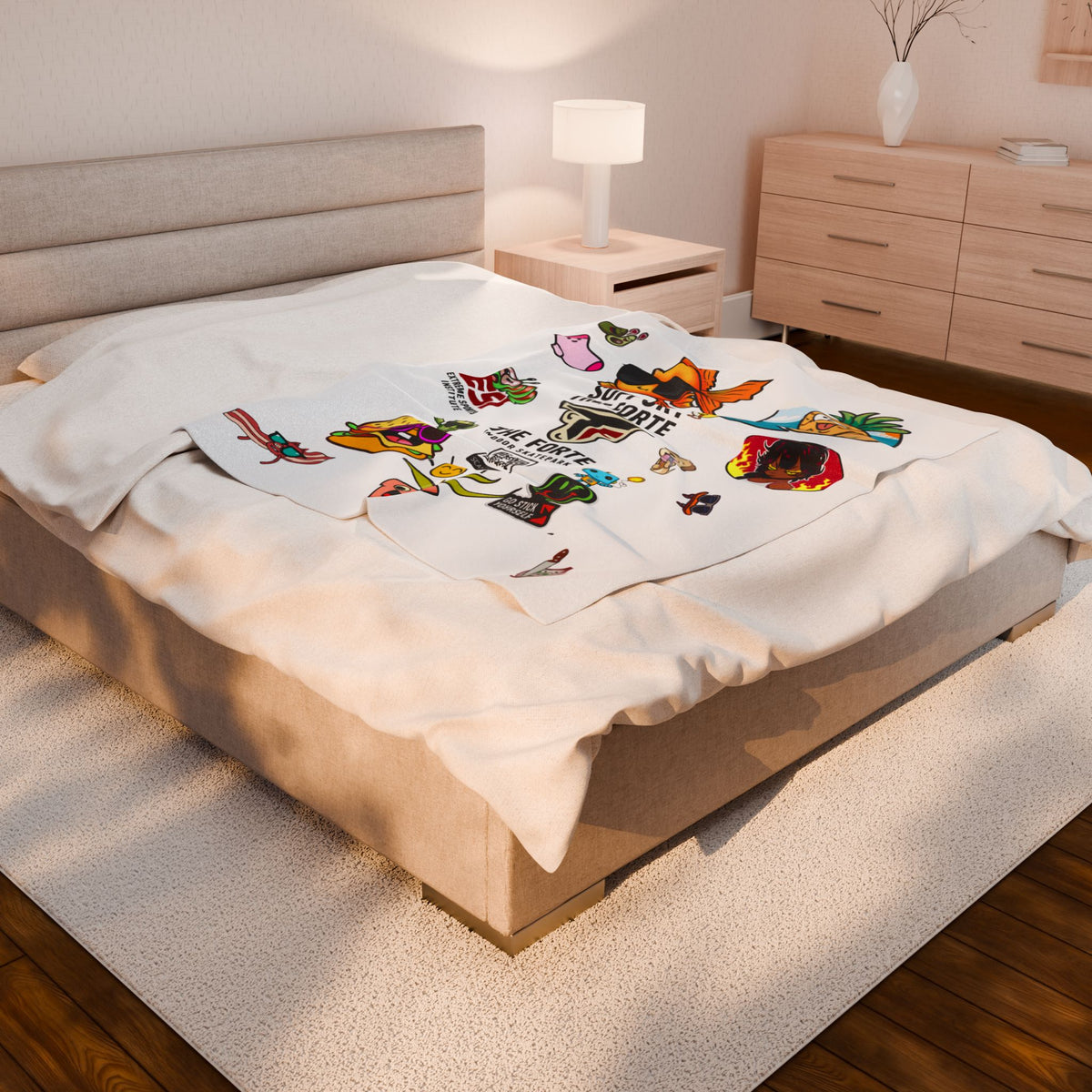 Sticker Bomb plush blanket