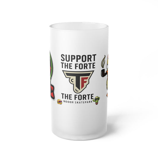 Support The Forte Frosted Glass Beer Mug