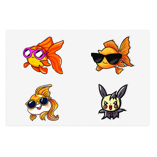 Cool gold fish Sticker Sheet