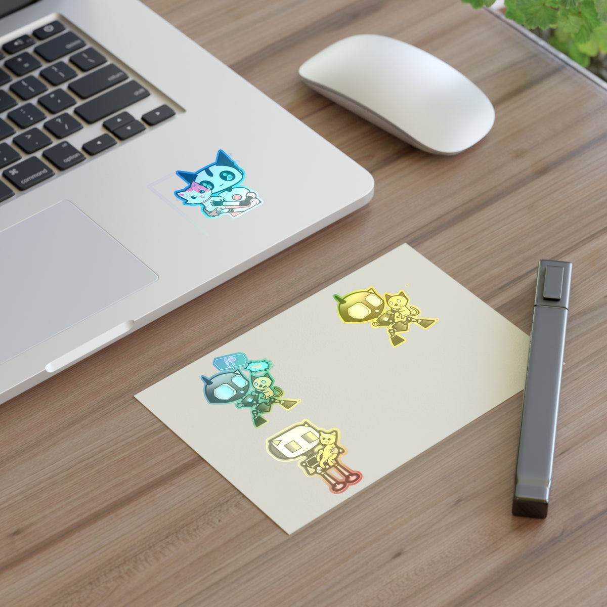 Robot and pet Cat Sticker Sheet
