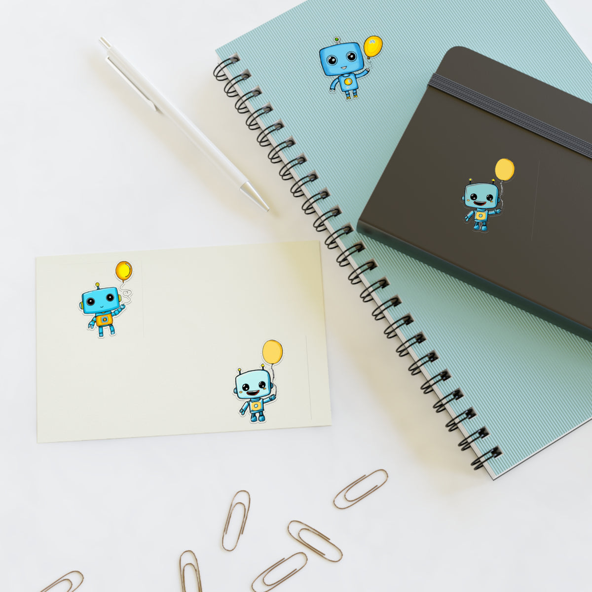 Bot and balloon Sticker