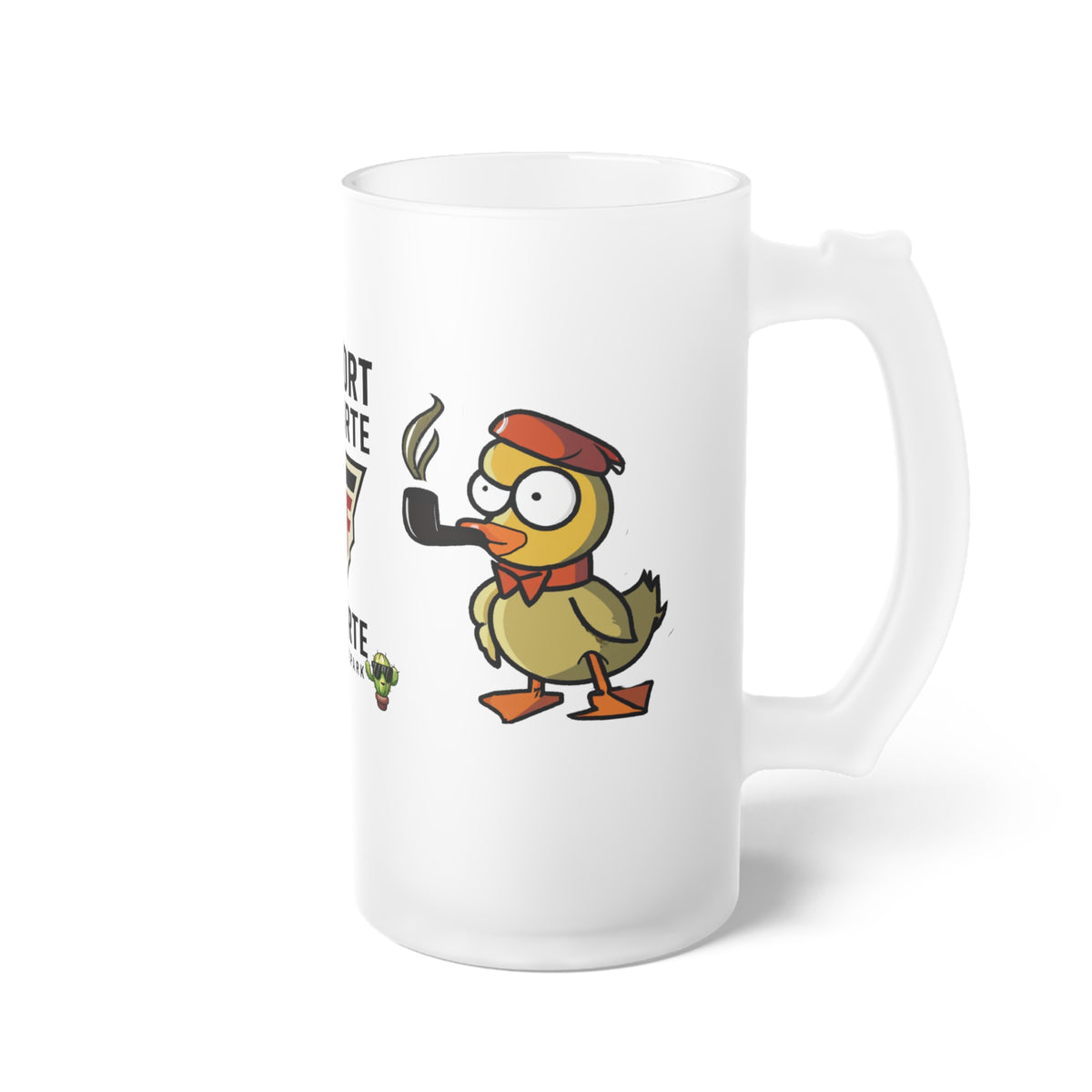 Support The Forte Frosted Glass Beer Mug
