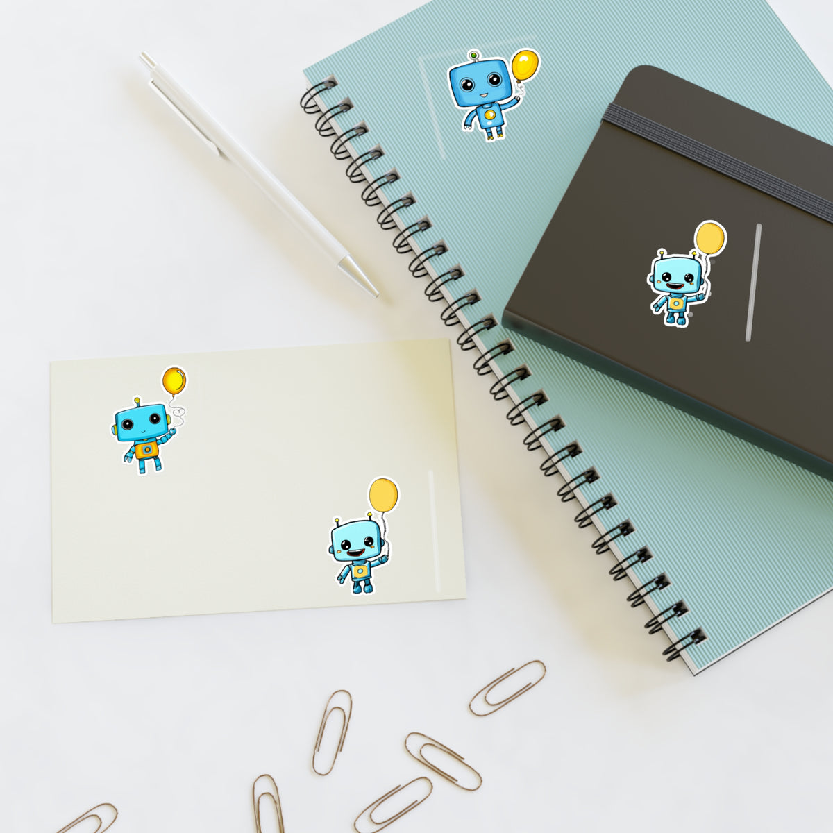 Bot and balloon Sticker