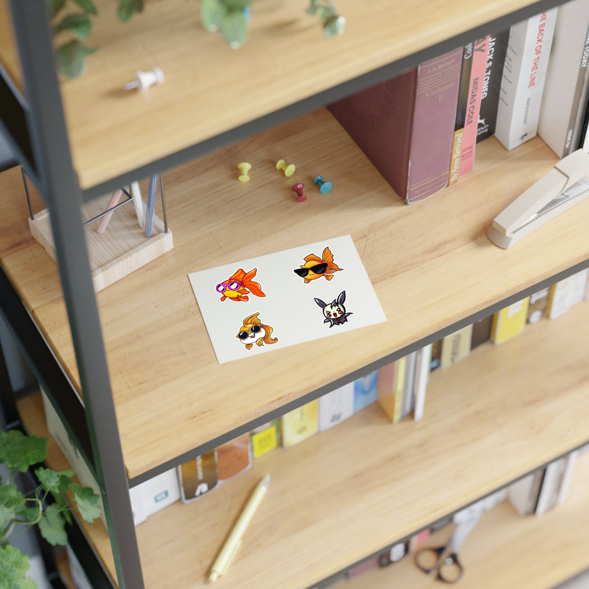Cool gold fish Sticker Sheet