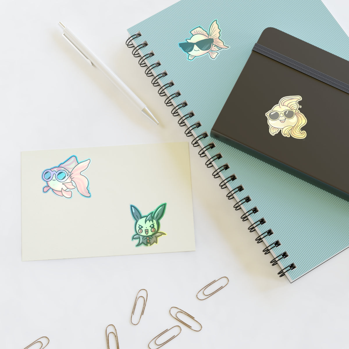 Cool gold fish Sticker Sheet