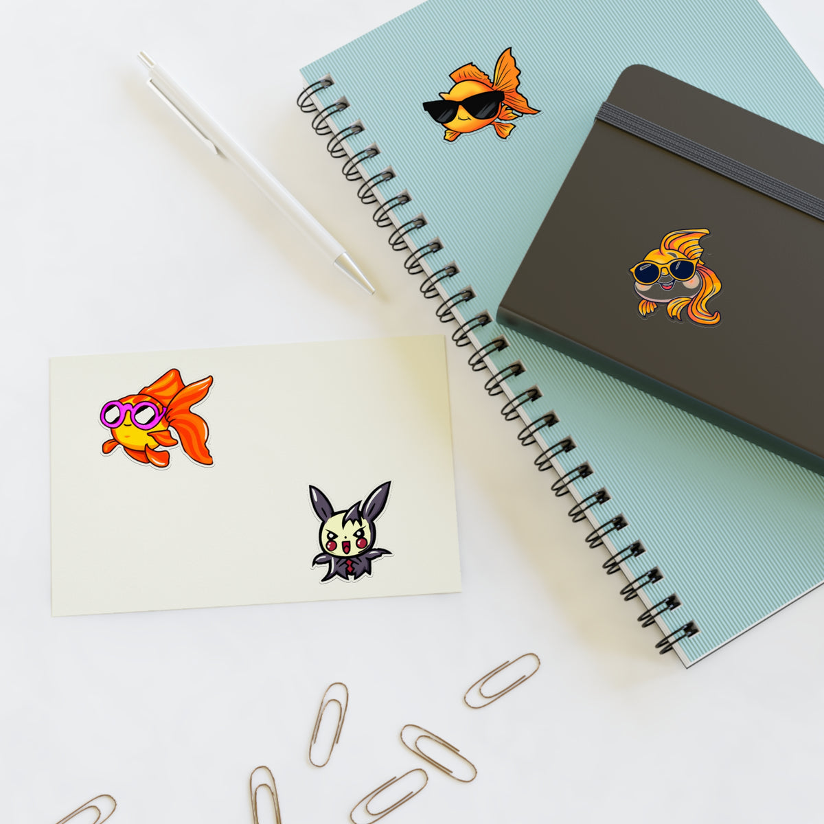Cool gold fish Sticker Sheet