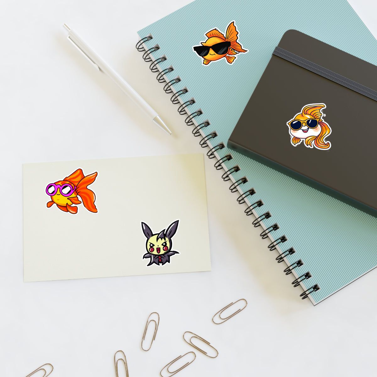 Cool gold fish Sticker Sheet